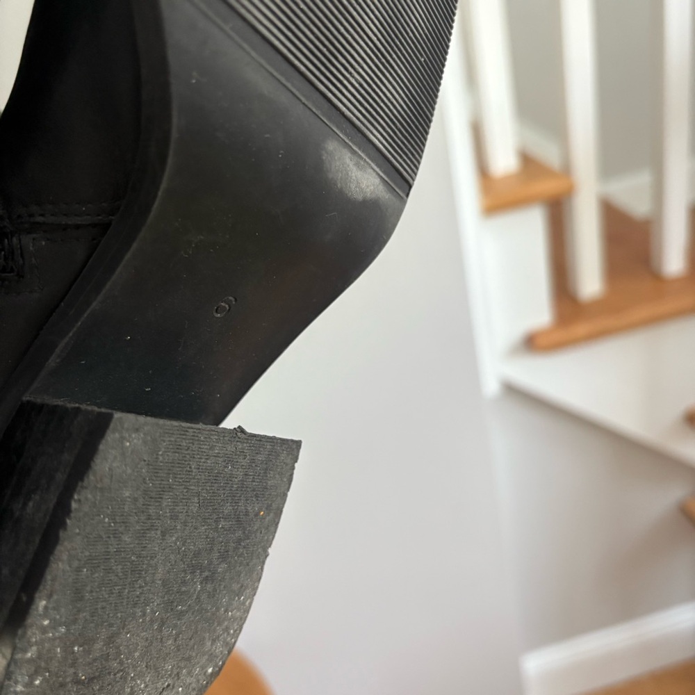 Vintage 90s Y2K Nine West square toe black leather boots size 6 carolyn bessette - Picture 10 of 11